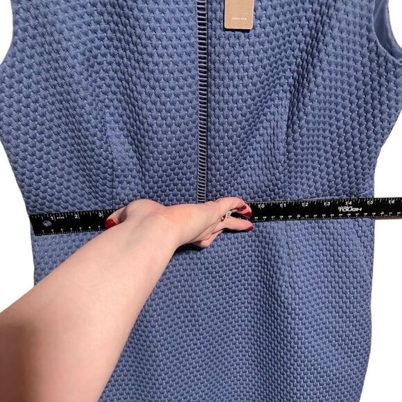 NWT-J. Crew- Women’s Powder Blue Portfolio Textured Sleeveless Sheath Dress, 10P - Picture 9 of 15